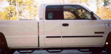Picture of N-Fab Nerf Step 97-01 Dodge Ram 1500-2500-3500 Quad Cab 8ft Bed - Gloss Black - Bed Access - 3in