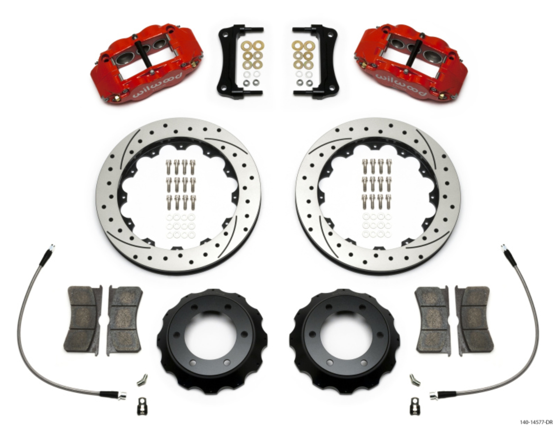 Picture of Wilwood Narrow Superlite Red 6R Front Kit 12-88in Drilled Rotor w- Lines 05-15 Toyota Tacoma
