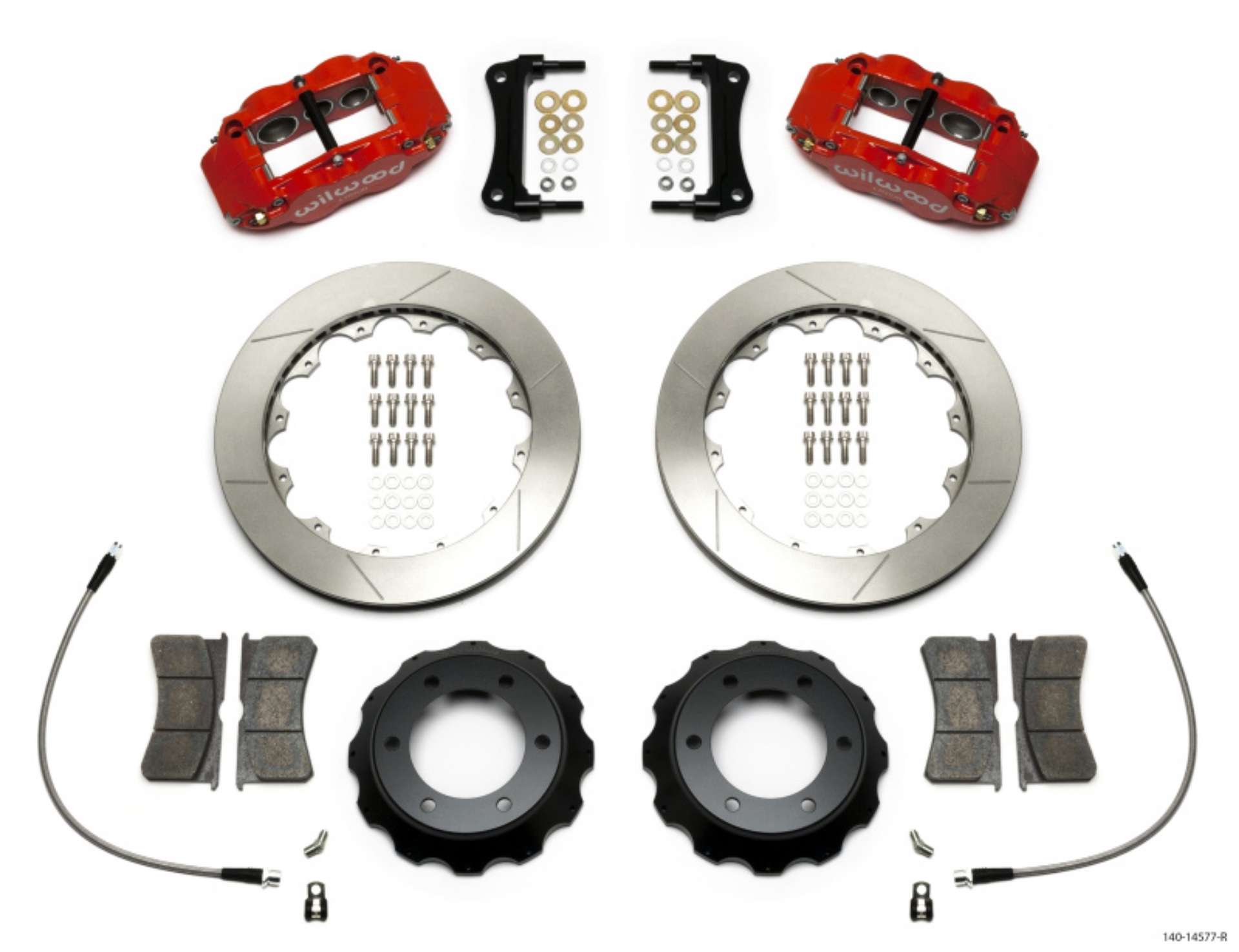 Picture of Wilwood Narrow Superlite Red 6R Front Kit 12-88in Slotted Rotor w- Lines 05-15 Toyota Tacoma