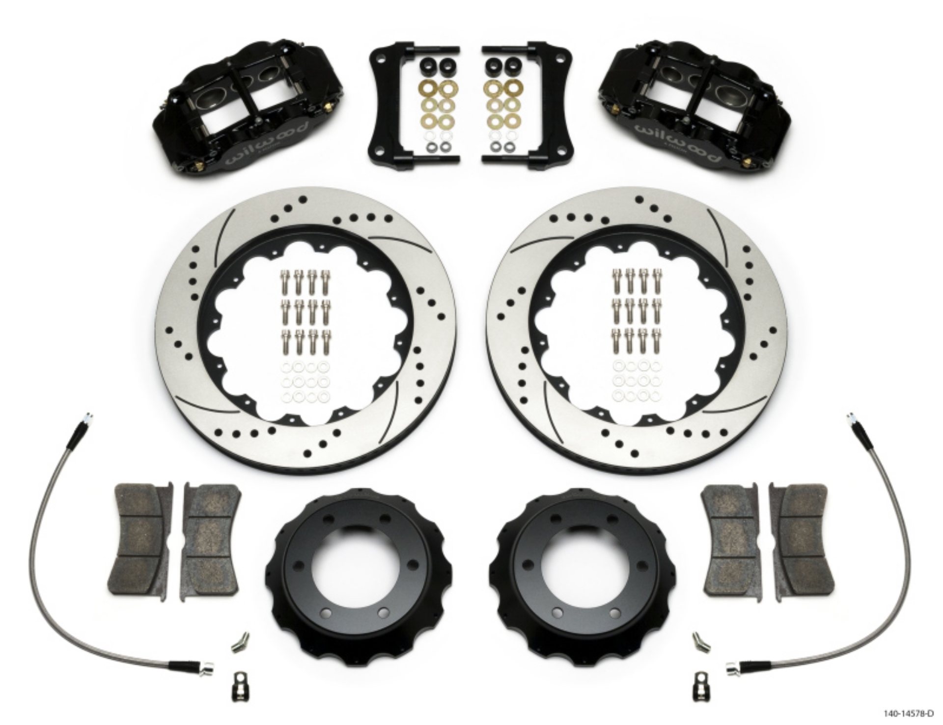 Picture of Wilwood Narrow Superlite Black 6R Front Kit 14in Drilled Rotor w- Lines 05-15 Toyota Tacoma