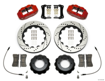 Picture of Wilwood Narrow Superlite Red 6R Front Kit 14in Drilled Rotor w- Lines 05-15 Toyota Tacoma