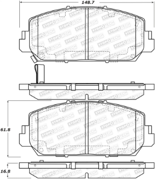 Picture of StopTech 13-18 Acura RDX Street Performance Front Brake Pads