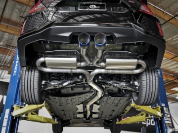 Picture of aFe Takeda 3in 304 SS Cat-Back Exhaust System w- Blue Tips 2017+ Honda Civic Si 4Dr I4 1-5L t
