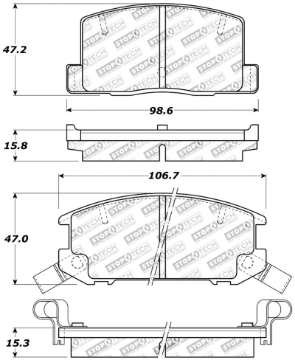 Picture of StopTech Performance 1-90-95-00-05 Toyota MR2-Spyder Rear Brake Pads