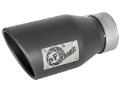 Picture of aFe MACH Force-Xp 3in 304 SS Metallic Black Exhaust Tip 3in In x 4-1-2in Out x 9in L Bolt-On Left