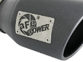 Picture of aFe MACH Force-Xp 3in 304 SS Metallic Black Exhaust Tip 3in In x 4-1-2in Out x 9in L Bolt-On Left