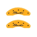 Picture of MGP 4 Caliper Covers Engraved Front & Rear 97-02 Chrysler Prowler Yellow Finish Black Prowler Logo