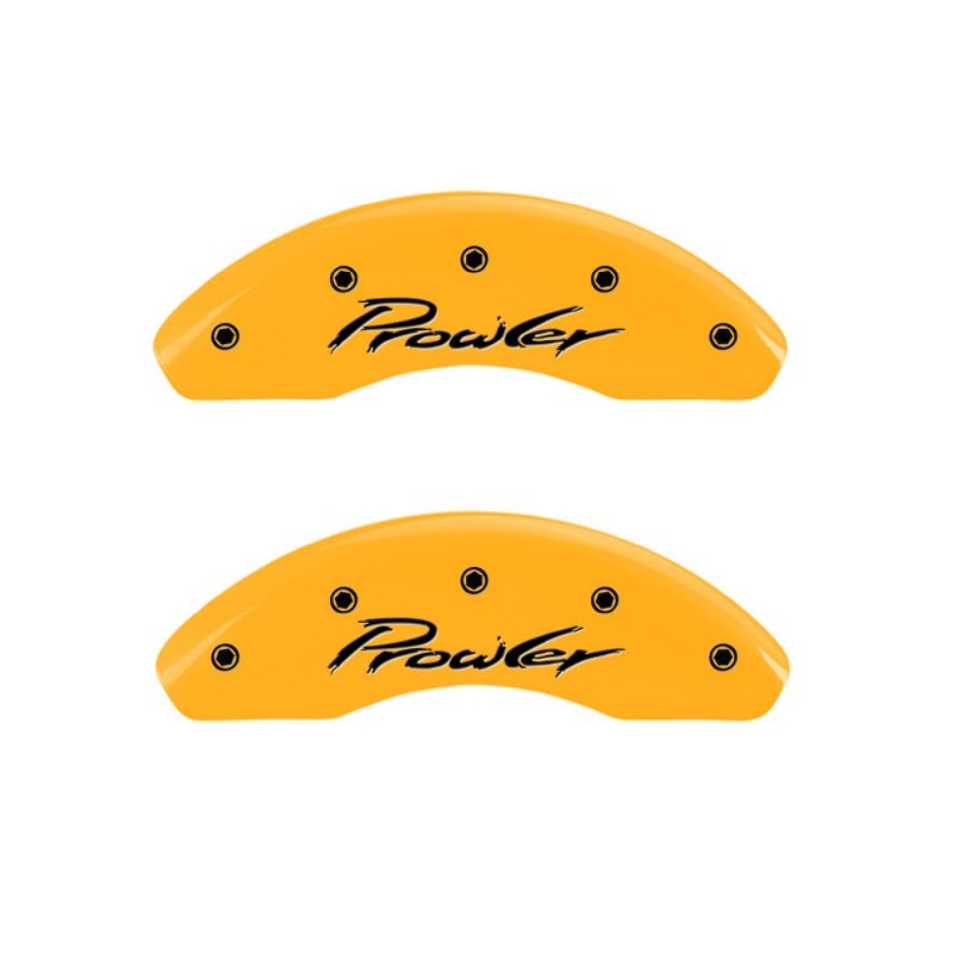 Picture of MGP 4 Caliper Covers Engraved Front & Rear 97-02 Chrysler Prowler Yellow Finish Black Prowler Logo