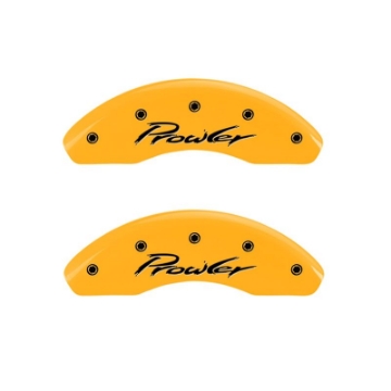 Picture of MGP 4 Caliper Covers Engraved Front & Rear 97-02 Chrysler Prowler Yellow Finish Black Prowler Logo