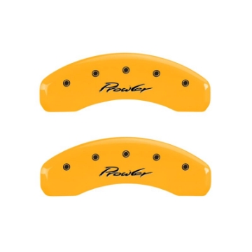 Picture of MGP 4 Caliper Covers Engraved Front & Rear 97-02 Chrysler Prowler Yellow Finish Black Prowler Logo