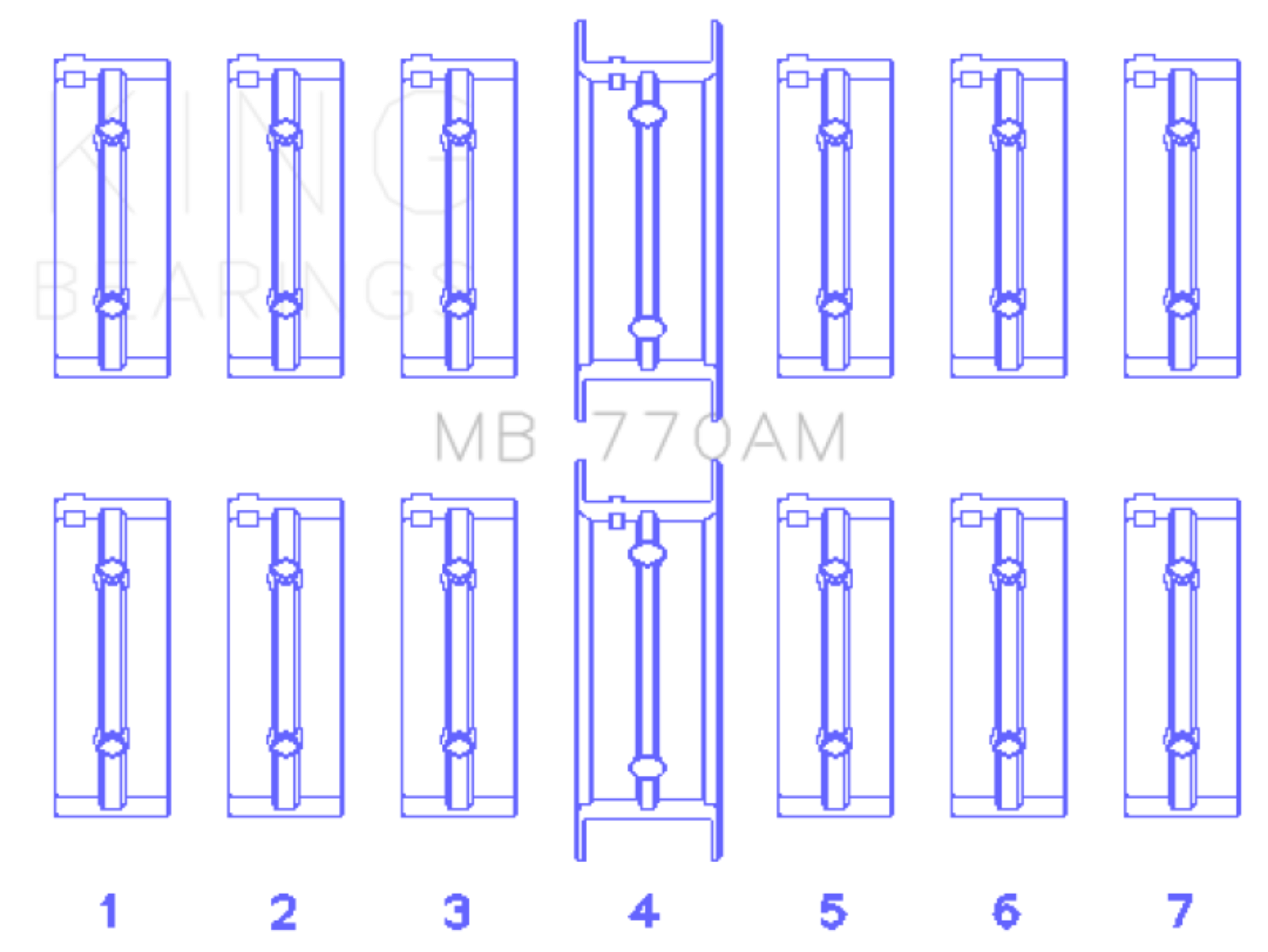Picture of King Engine Bearings BMW M30B35-25-28-32-33-35 Performance Main Bearing Set