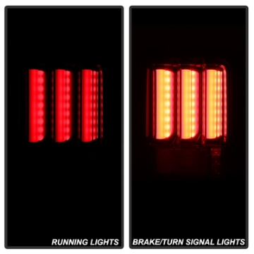 Picture of Spyder 07-16 Jeep Wrangler Version 2 Light Bar LED Tail Lights - Red Clear ALT-YD-JWA07V2-LBLED-RC