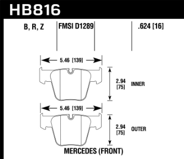Picture of Hawk 08-14 Mercedes-Benz CL63 AMG-CL65 AMG Performance Ceramic Street Front Brake Pads