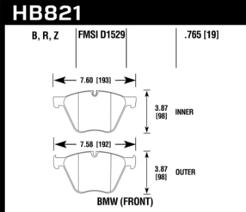 Picture of Hawk 10-15 BMW 760Li - 11-15 BMW B7 Alpina-B7 Alpina xDrive Performance Ceramic Front Brake Pads