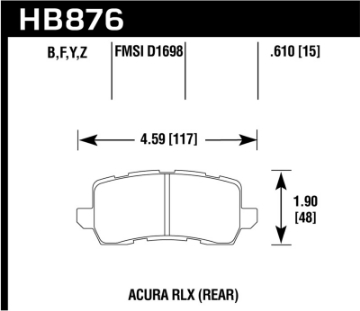 Picture of Hawk 14-17 Acura RLX - 15-17 Acura TLX Performance Ceramic Street Rear Brake Pads