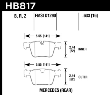 Picture of Hawk 08-14 Mercedes-Benz CL63 AMG-CL65 AMG Performance Ceramic Street Rear Brake Pads