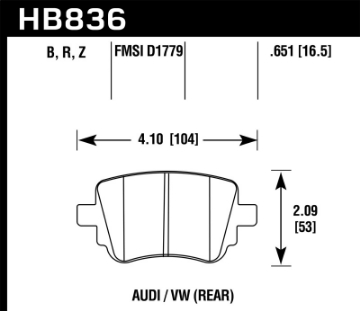 Picture of Hawk 15-17 Volkswagen Golf - 15-16 Volkswagen Golf GTI HPS 5-0 Rear Brake Pads
