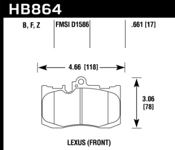 Picture of Hawk 13-17 Lexus GS350-GS350 F Sport - 12-17 Lexus IS350 HPS Street Front Brake Pads