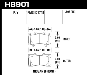 Picture of Hawk 11-13 Infiniti QX56 - 14-17 Infiniti QX80 LTS Street Rear Brake Pads
