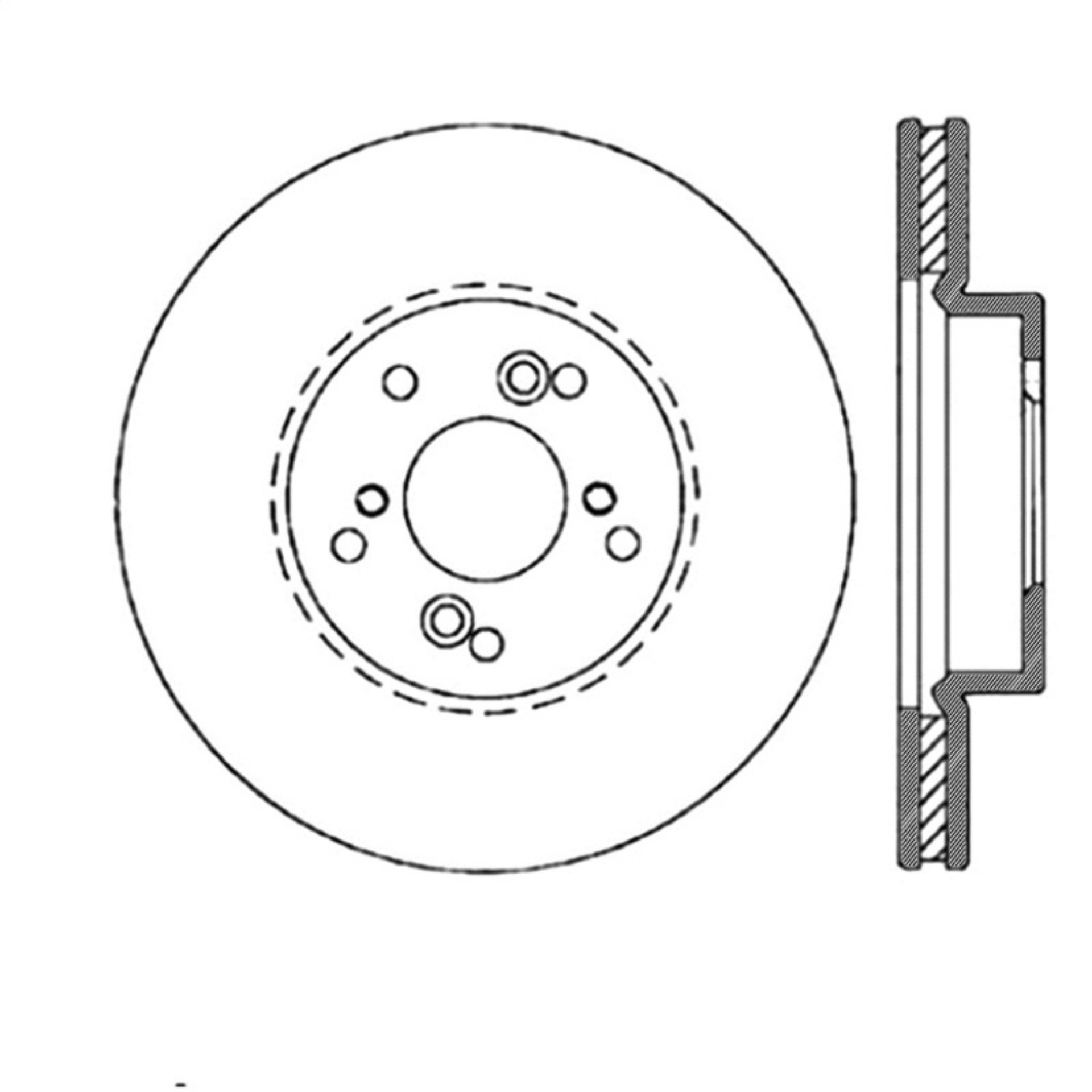 Picture of StopTech Power Slot Slotted 99-08 Acura TL STD Caliper - 01-03 CL - 04-09 TSX Front Left Rotor