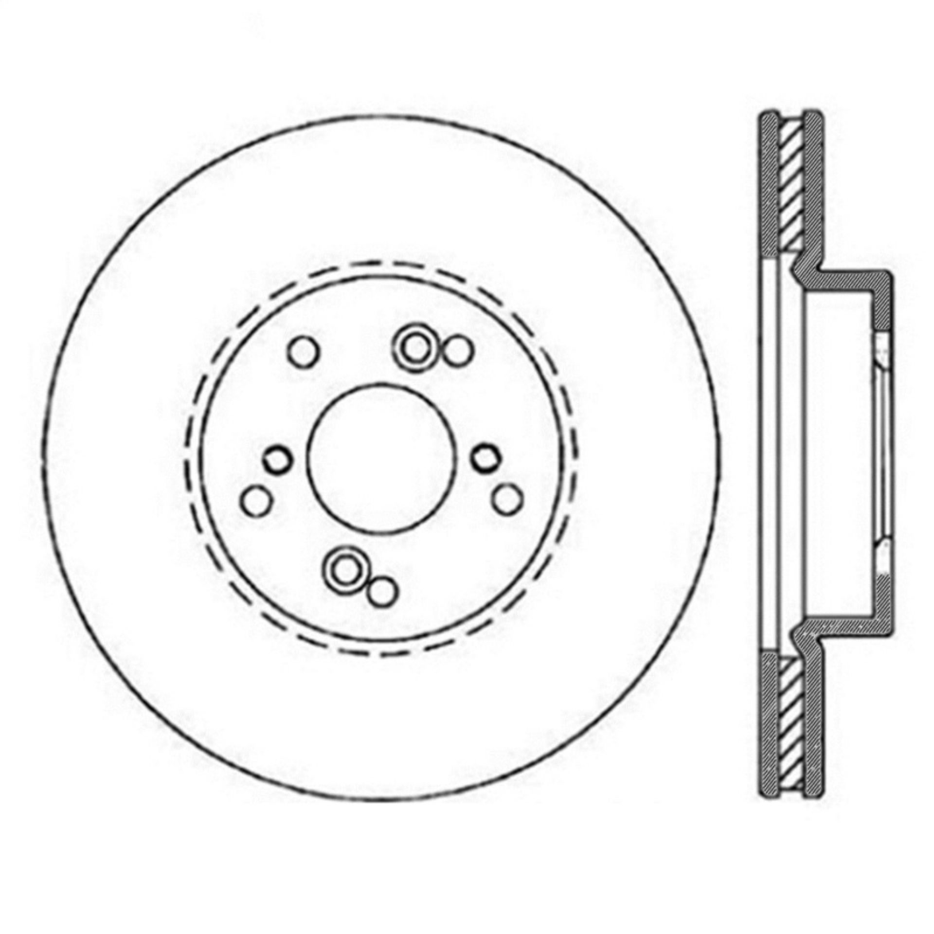 Picture of StopTech Power Slot Slotted 99-08 Acura TL STD Caliper - 01-03 CL - 04-09 TSX Front Right Rotor