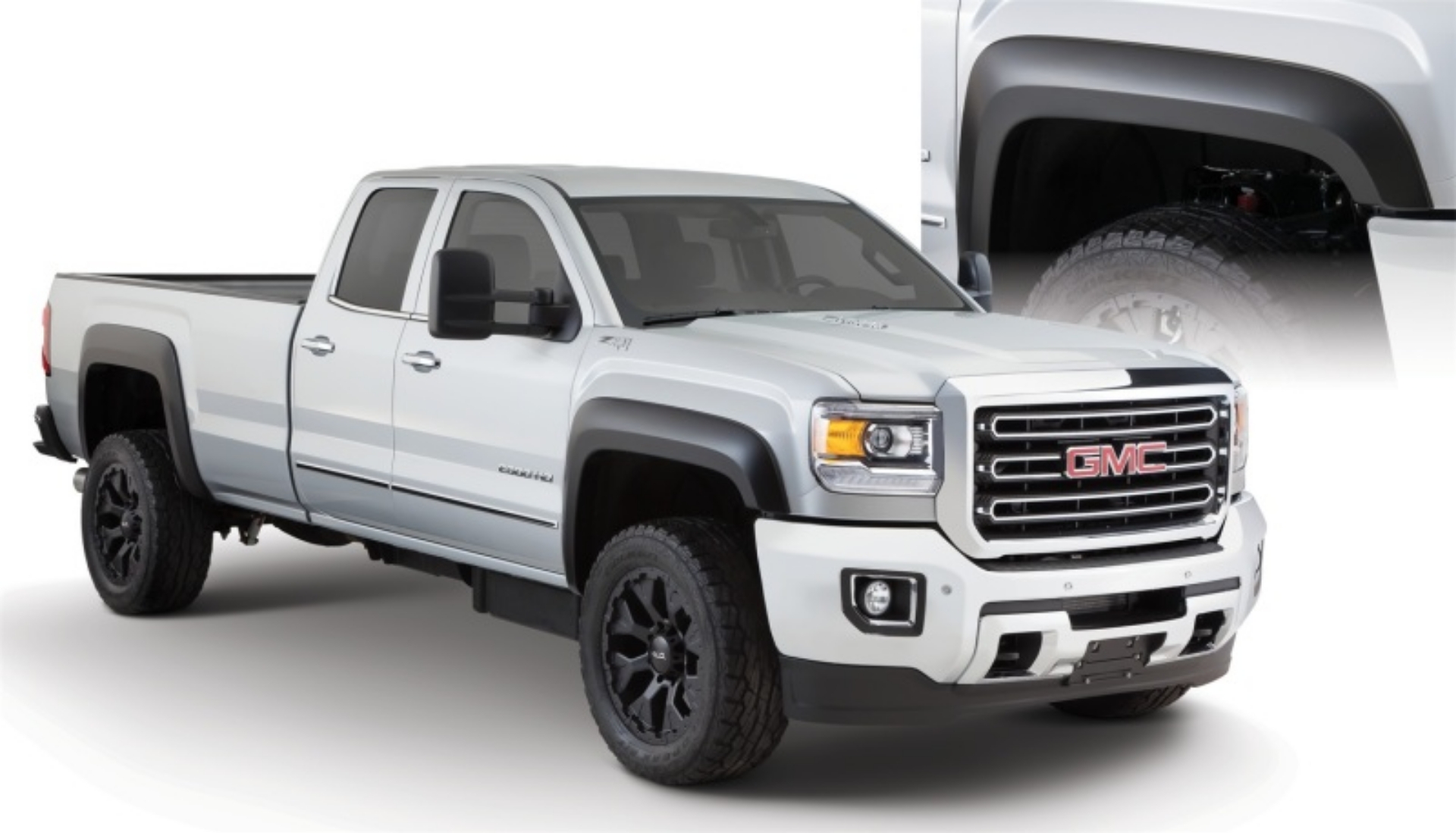 Picture of Bushwacker 15-18 GMC Sierra 2500 HD Extend-A-Fender Style Flares 4pc 78-8-97-6in Bed - Black