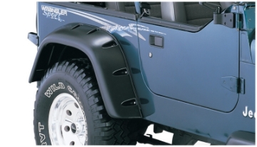 Picture of Bushwacker 87-95 Jeep Wrangler Cutout Style Flares 2pc Cutting Optional Not Renegade - Black