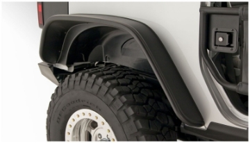 Picture of Bushwacker 07-18 Jeep Wrangler Flat Style Flares 2pc Fits 2-Door Sport Utility Only - Black