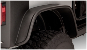 Picture of Bushwacker 07-18 Jeep Wrangler Flat Style Flares 2pc Fits 2-Door Sport Utility Only - Black
