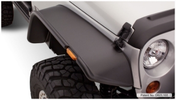 Picture of Bushwacker 07-18 Jeep Wrangler Flat Style Flares 4pc Fits 2-Door Sport Utility Only - Black