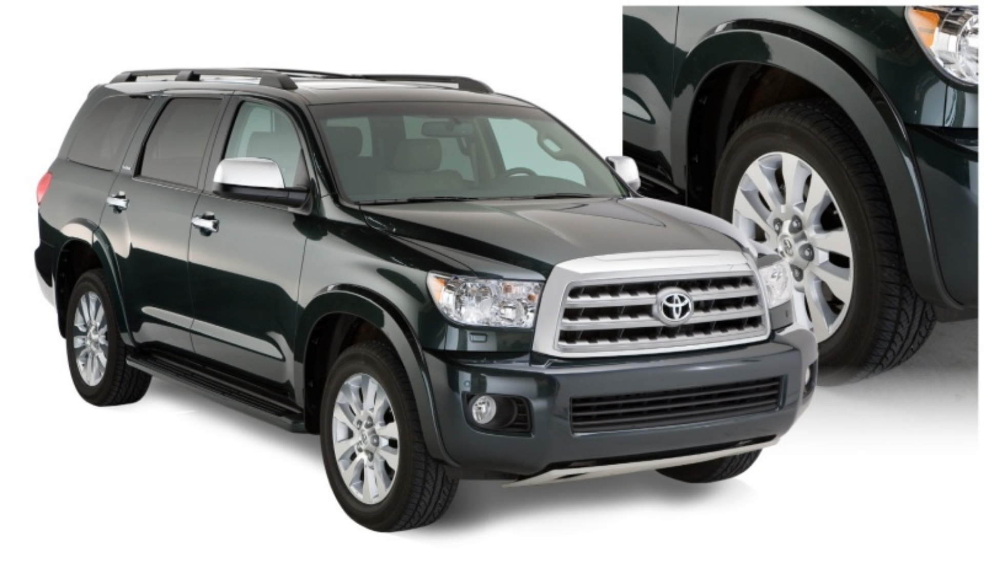 Picture of Bushwacker 08-15 Toyota Sequoia OE Style Flares 4pc Fits w- Factory Mudflap - Black