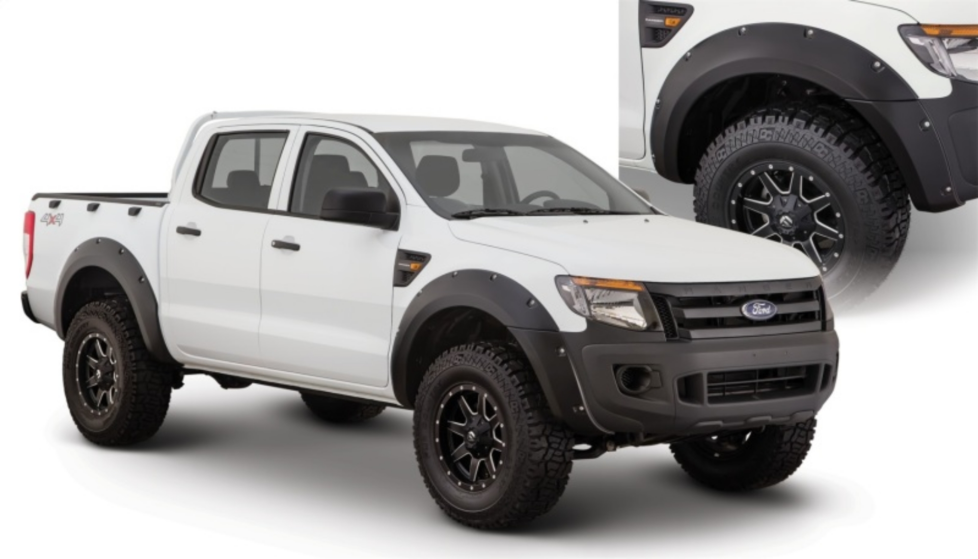 Picture of Bushwacker 11-15 Ford Ranger T6 Pocket Style Flares 4pc - Black