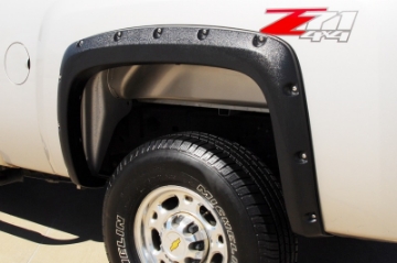 Picture of Lund 07-13 Chevy Silverado 1500 RX-Rivet Style Smooth Elite Series Fender Flares - Black 2 Pc