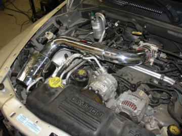 Picture of Injen 00-04 Dakota 4-7L V8 w-o Cruise Control Power-Flow incl- Diamond plate heat shield Wrinkle