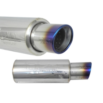 Picture of Injen 2 3-8 Universal Muffler w-Titanium burnt rolled Tip and stainless steel resonated inner wall
