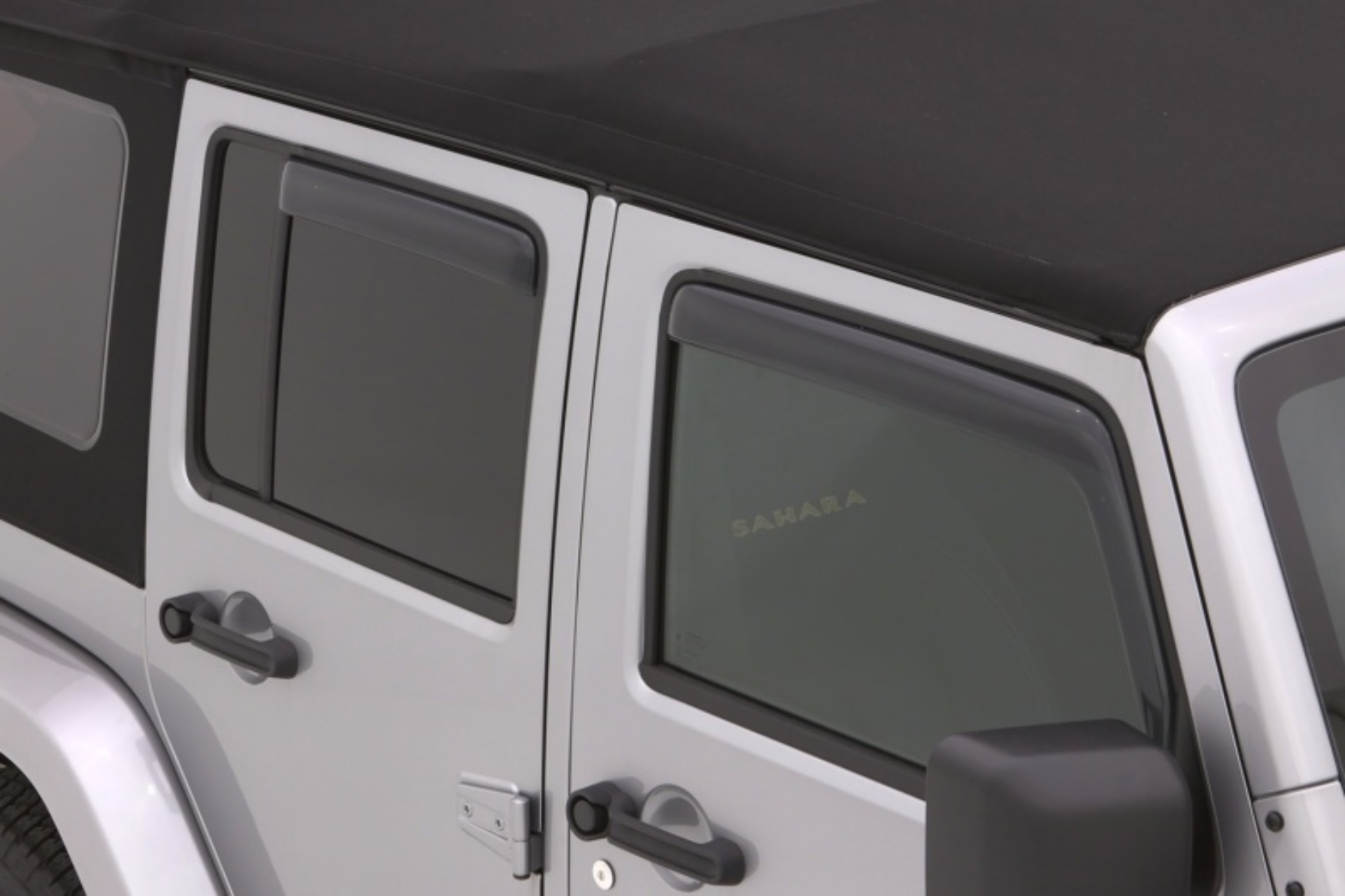 Picture of Lund 07-17 Jeep Wrangler Unlimited Ventvisor Elite Window Deflectors - Smoke 4 Pc