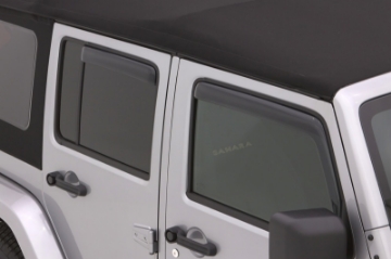 Picture of Lund 07-17 Jeep Wrangler Unlimited Ventvisor Elite Window Deflectors - Smoke 4 Pc