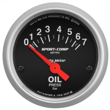 Picture of Autometer Sport-Comp 52mm 0-7 Bar Short Sweep Electronic Oil Pressure Gauge