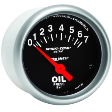 Picture of Autometer Sport-Comp 52mm 0-7 Bar Short Sweep Electronic Oil Pressure Gauge