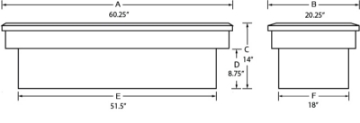 Picture of Lund 82-05 Chevy S10 Long Bed Ultima Single Lid Crossover Tool Box - Brite