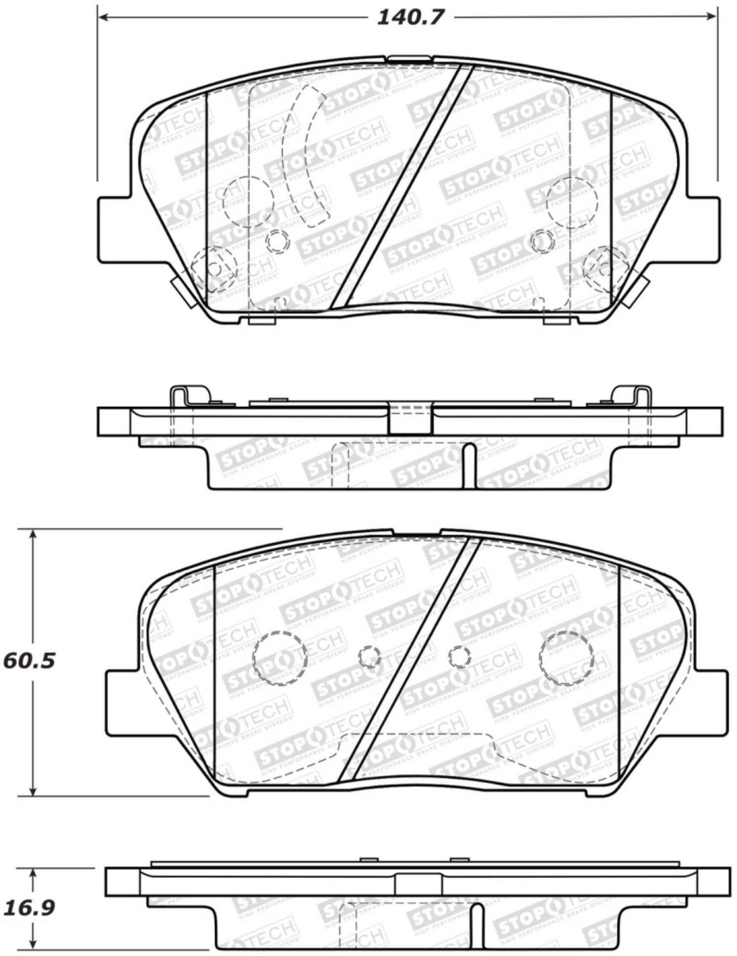 Picture of StopTech 13-15 Hyundai Veloster Turbo Street Performance Front Brake Pads