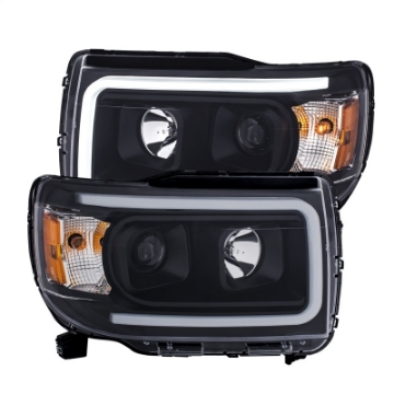 Picture of ANZO 2015+ GMC Canyon Projector Headlights w- Plank Style Design Black w- Amber