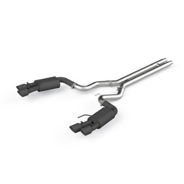 Picture of MBRP 18-19 Ford Mustang GT 5-0 3in Dual Split Rear Cat Back w- Quad 4in Dual Wall Tips- Black Coated