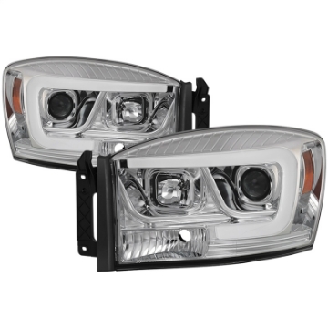 Picture of Spyder Dodge Ram 1500 06-08 V2 Projector Headlights - Light Bar DRL - Chrome PRO-YD-DR06V2-LB-C