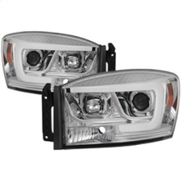 Picture of Spyder Dodge Ram 1500 06-08 V2 Projector Headlights - Light Bar DRL - Chrome PRO-YD-DR06V2-LB-C
