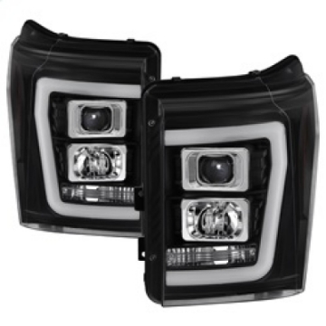 Picture of Spyder Ford F-250-F-350-F450 Super Duty 11-16 V2 Projector Headlights - Black PRO-YD-FS11V2-LB-BK