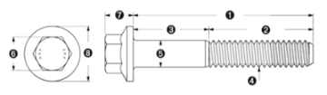 Picture of ARP M8 x 1-25 x 115 Hex Black Oxide Bolts 5-pkg