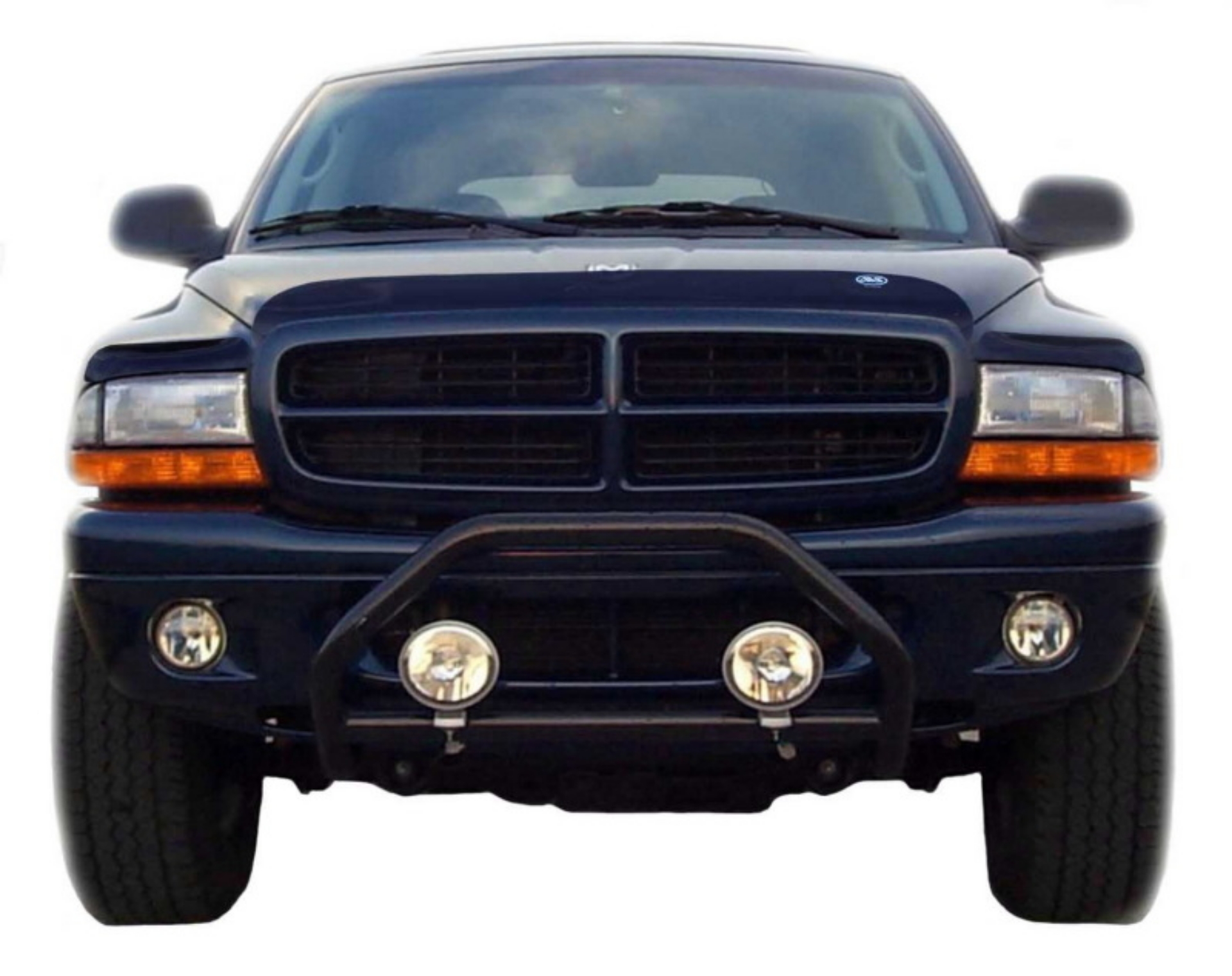 Picture of AVS 97-04 Dodge Dakota Behind Grille 3 Pc High Profile Bugflector II Hood Shield - Smoke