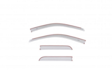 Picture of AVS 16-18 Dodge RAM 1500 Quad Cab Ventvisor Color Match Deflectors 4pc - Bright Silver Metallic