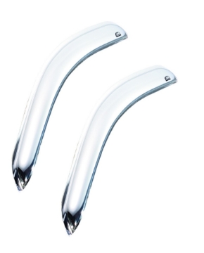 Picture of AVS 04-08 Ford F-150 Standard Cab Excl- 04 Heritage Front Window Ventvisor 2pc - Chrome